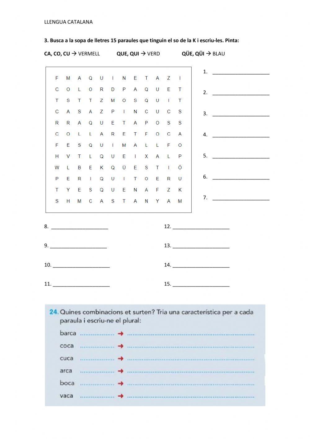 L'ús de la Q i la C