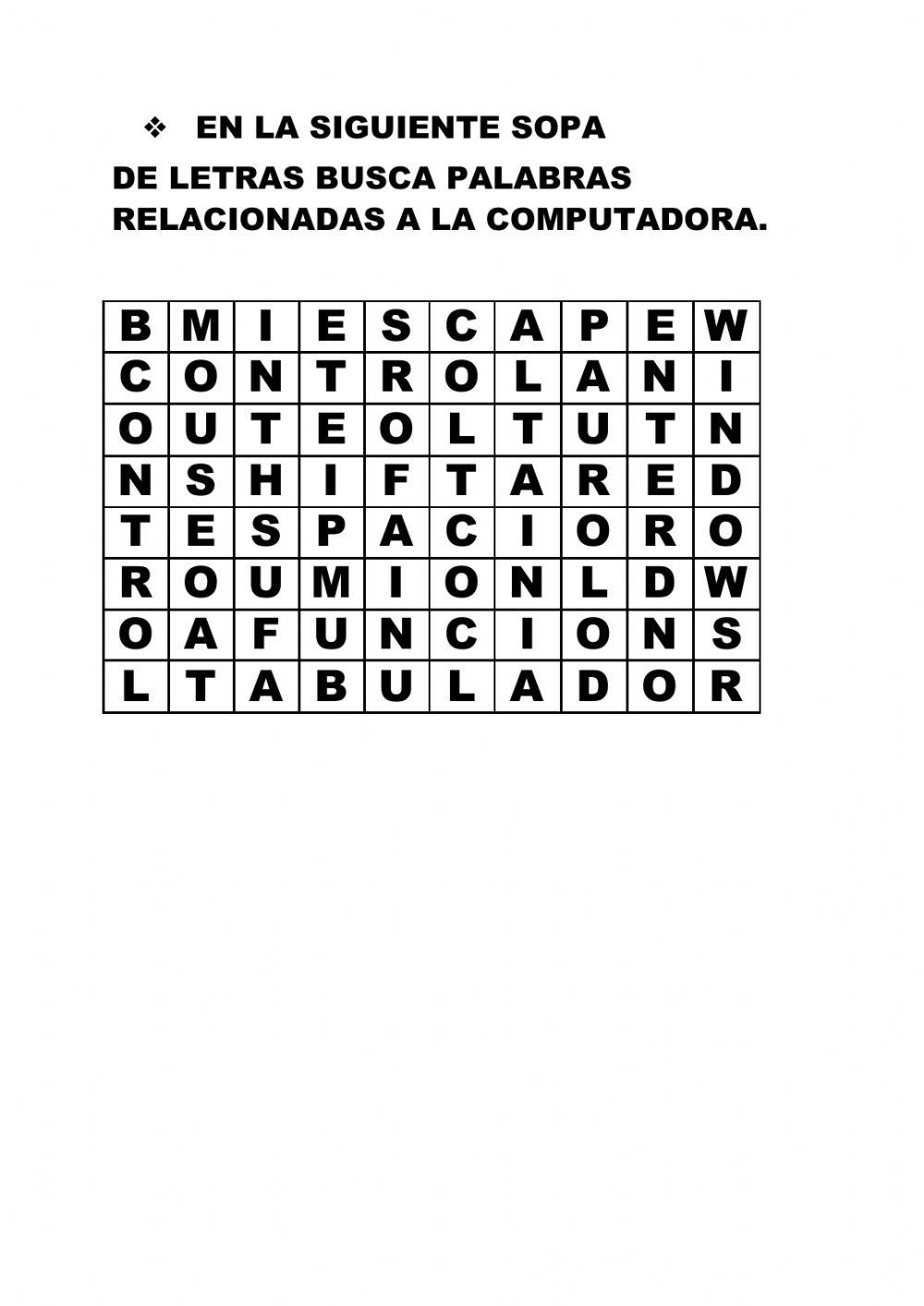 Sopa de letras compu