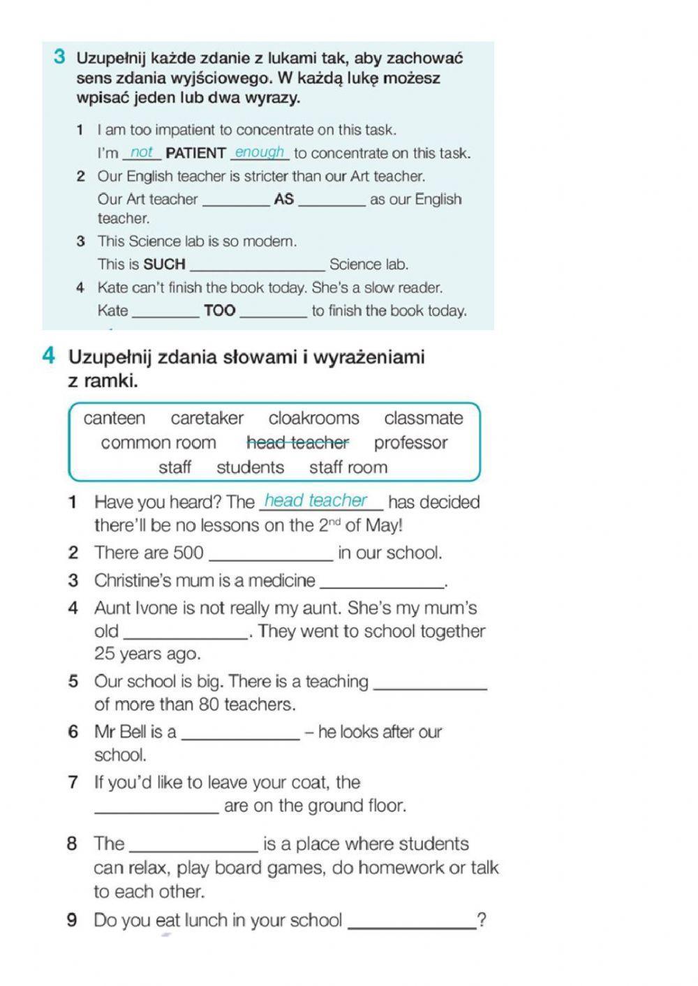 Repetytorium  klasa 7-8 Unit 4