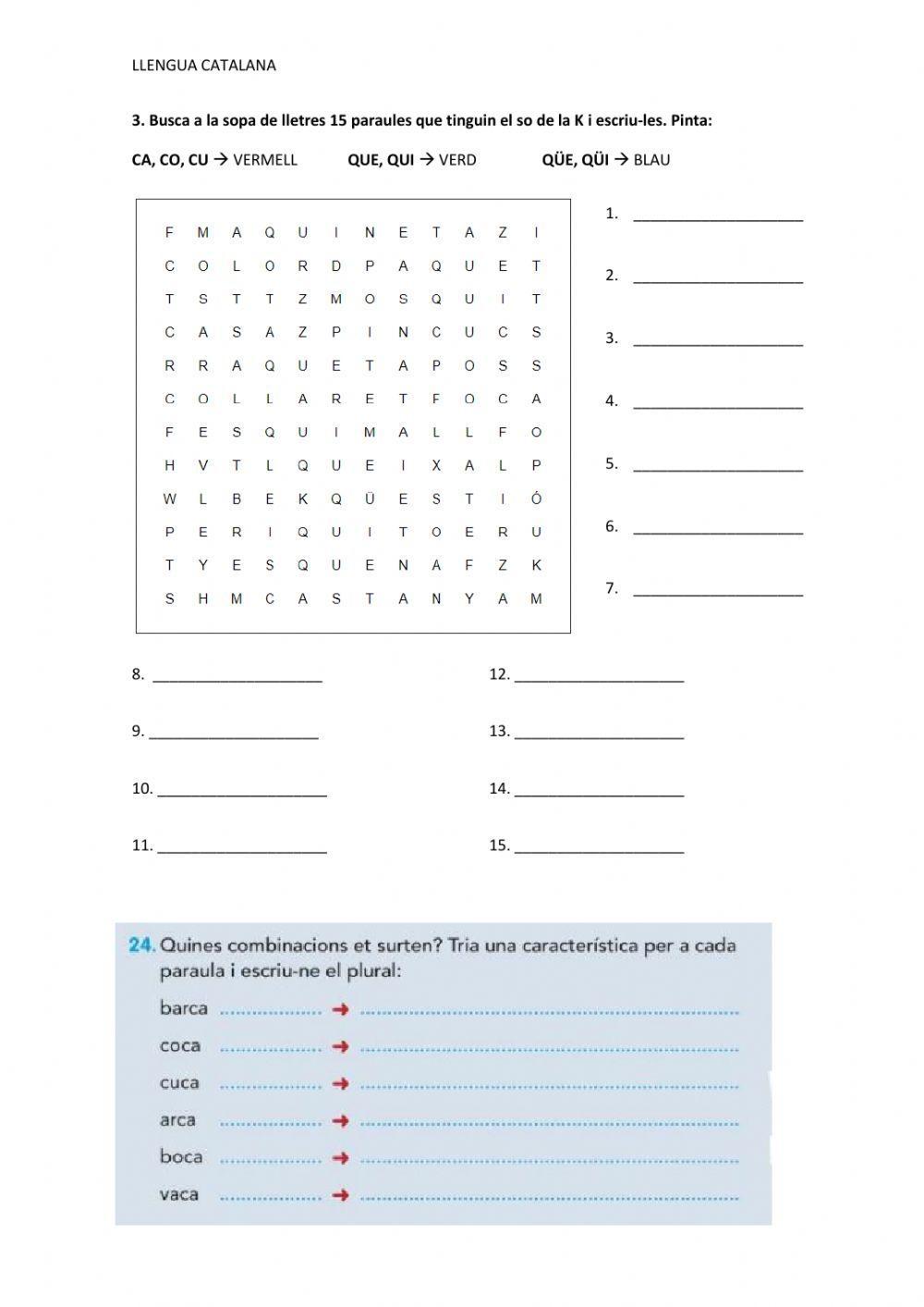 L'ús de la Q i la C