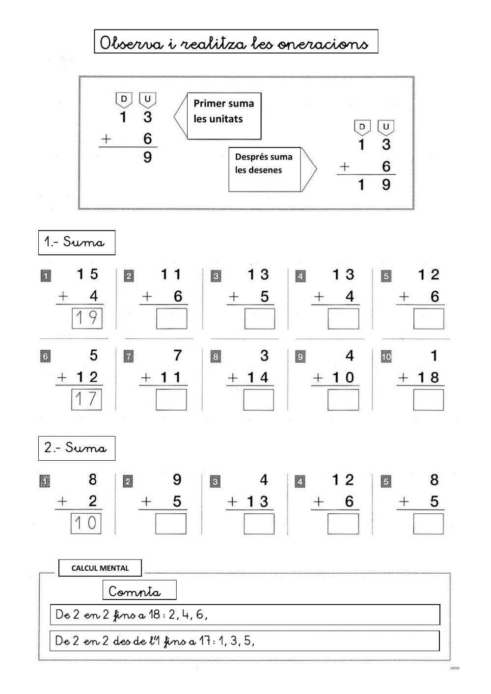 Sumar  unitats i desenes 1