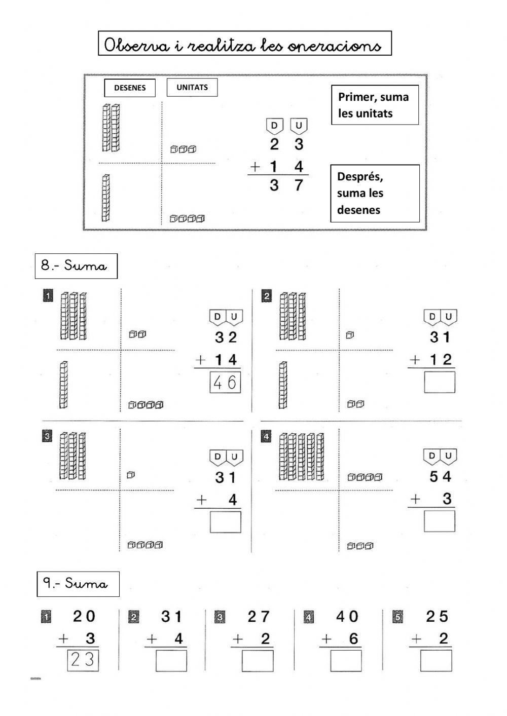 Sumar  unitats i desenes 1