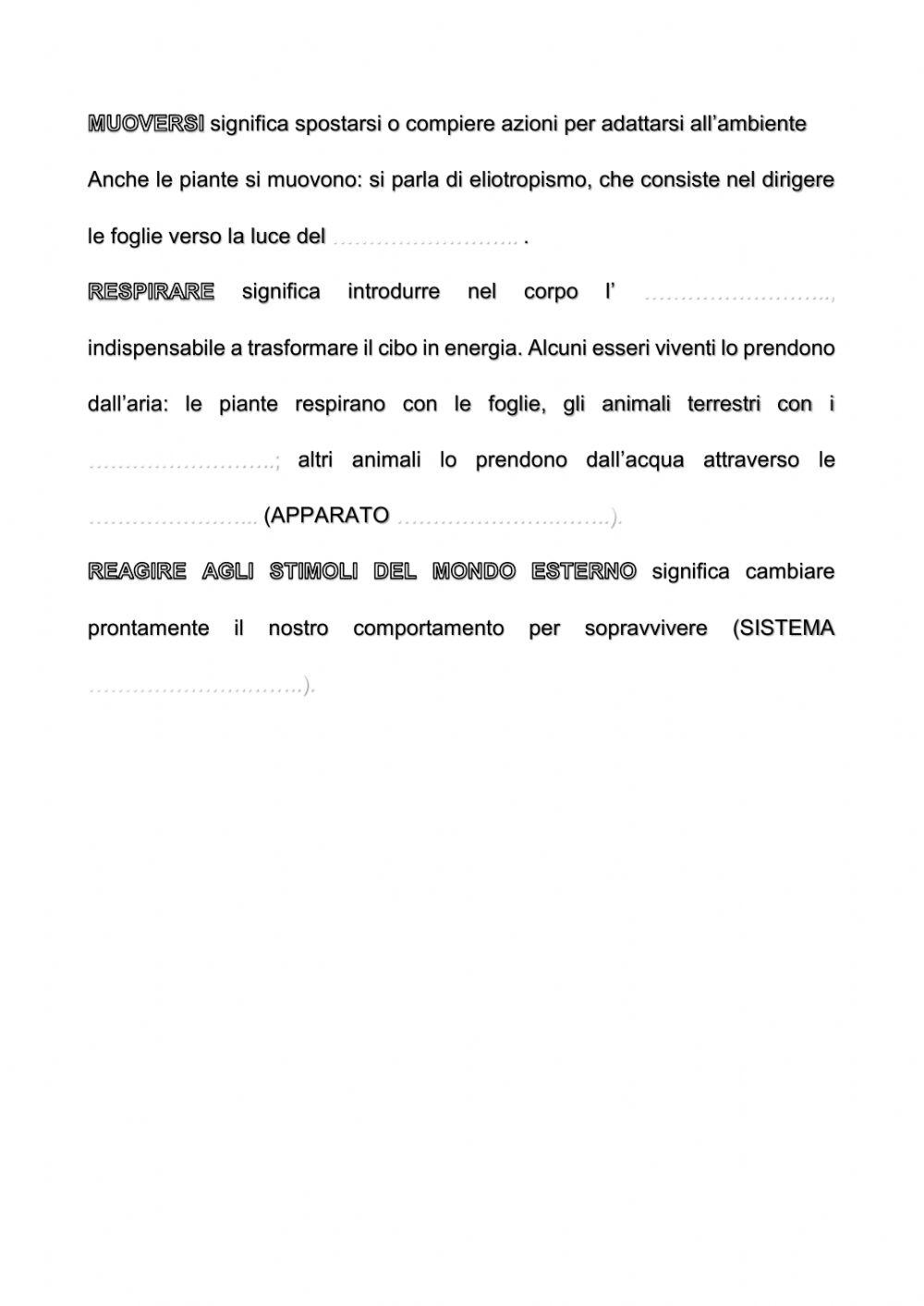 Le funzioni vitali degli organismi