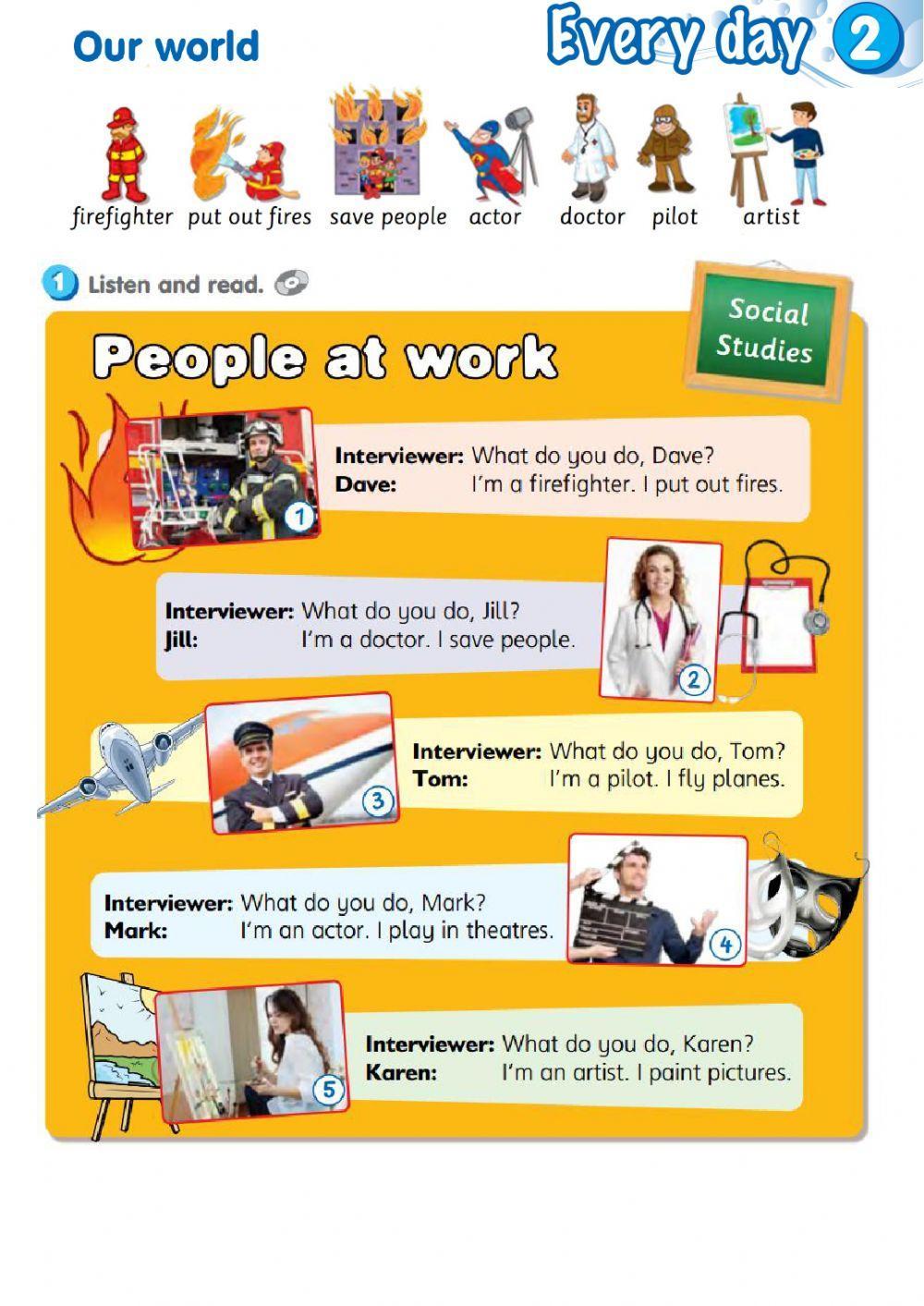Smart Junior 3. Module 2 - Every day. Lesson 3 - Our world (Jobs)