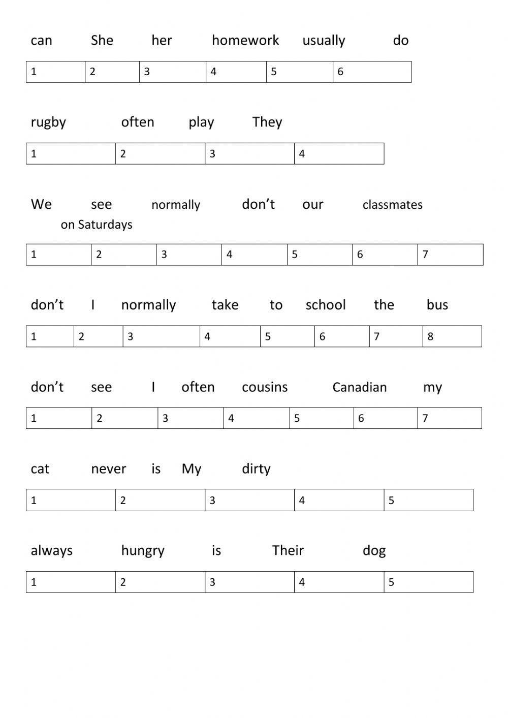 Adverbs of frequency with lecture