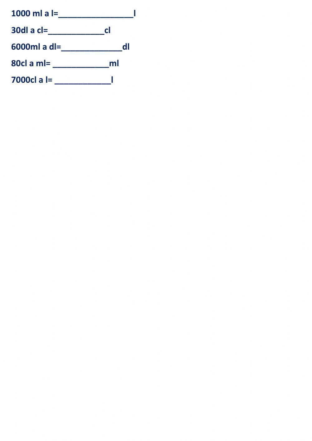 Submúltiplos del litro