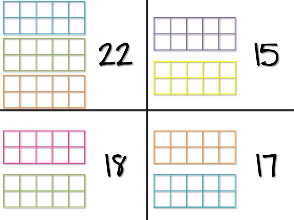 Cantidad y número del 15 al 30