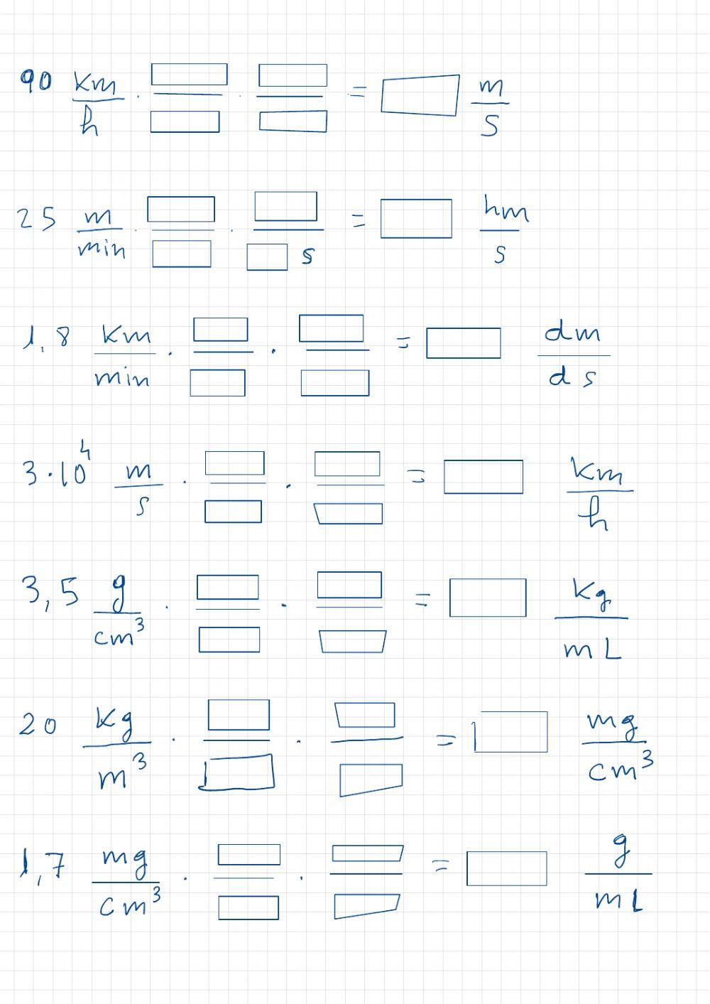 factores de conversión