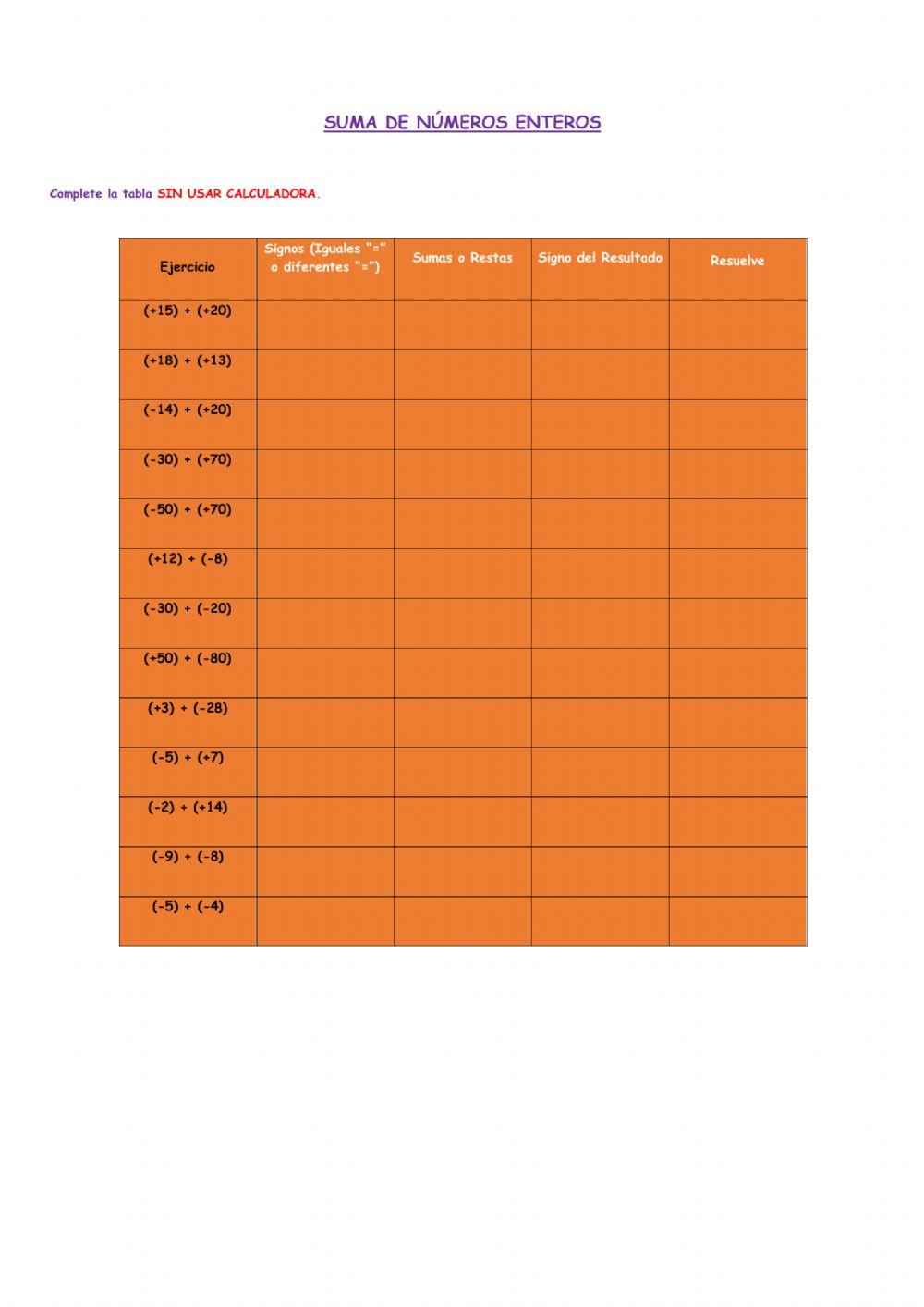 Suma de Números Enteros