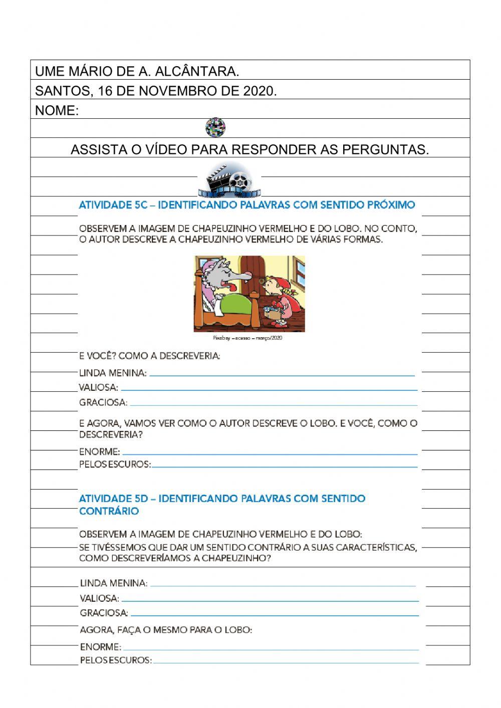 Sinônimos e antônimos