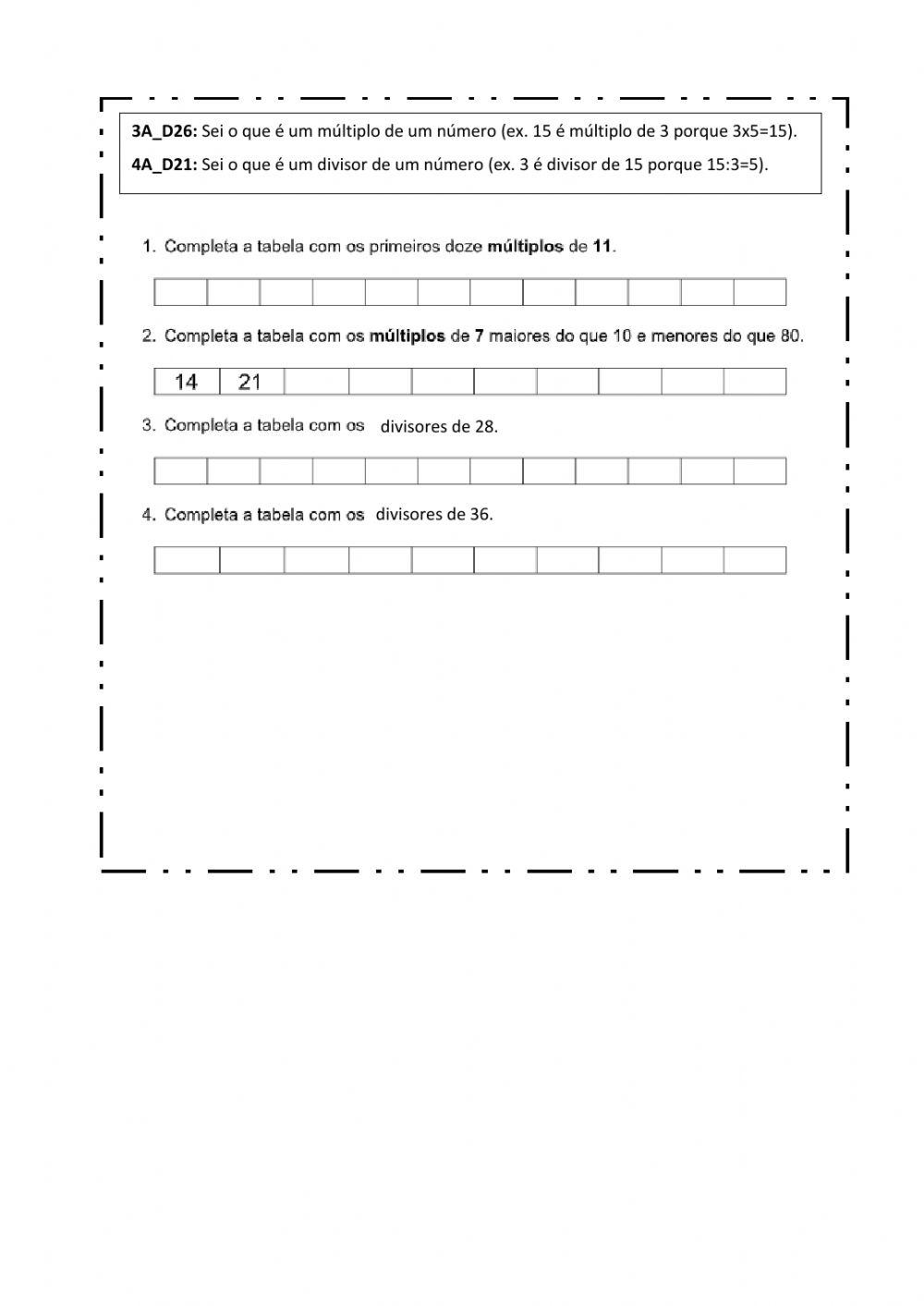 Múltiplos e divisores
