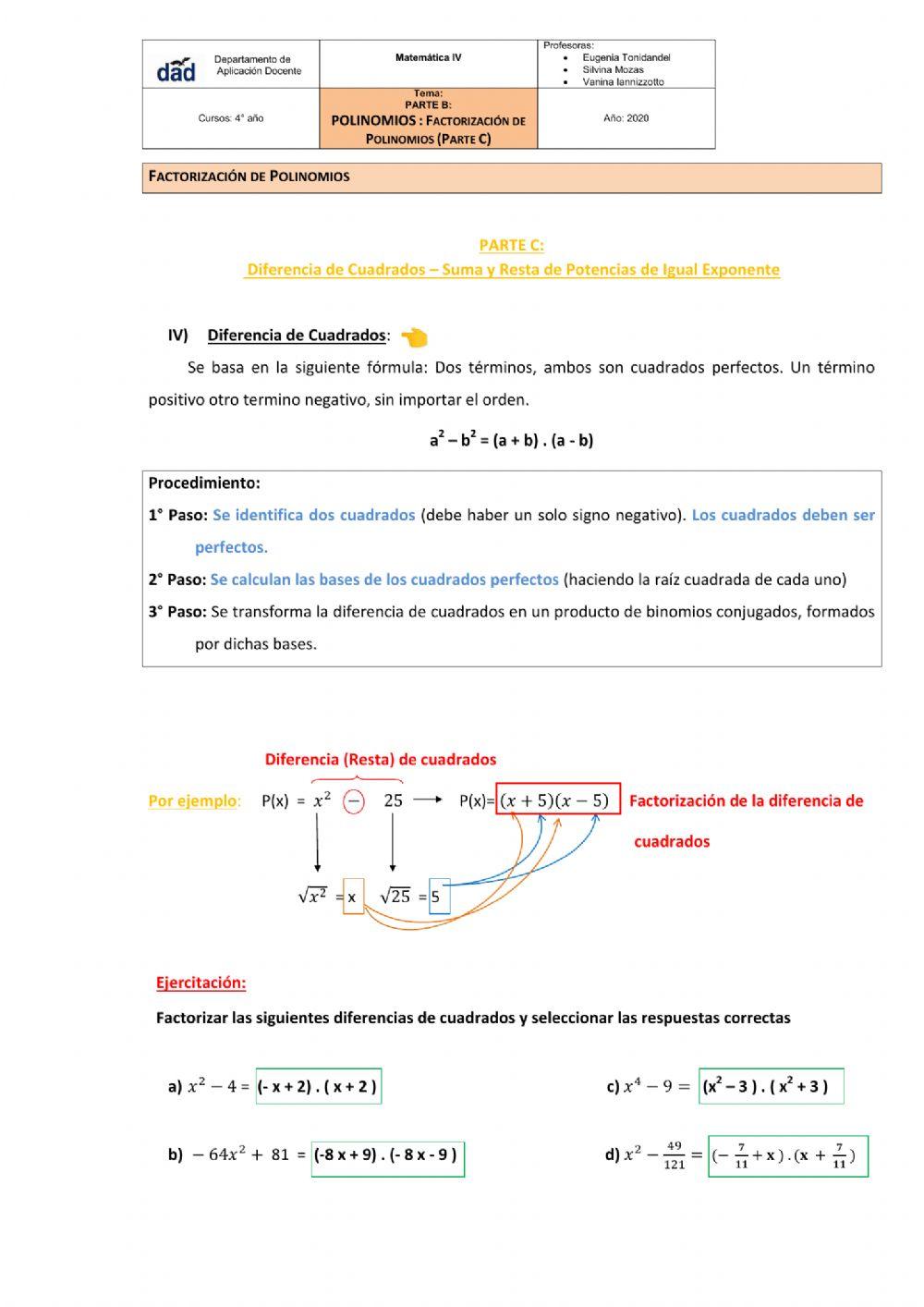 Polinomios: Factorización (PARTE C) 5° y 6° caso