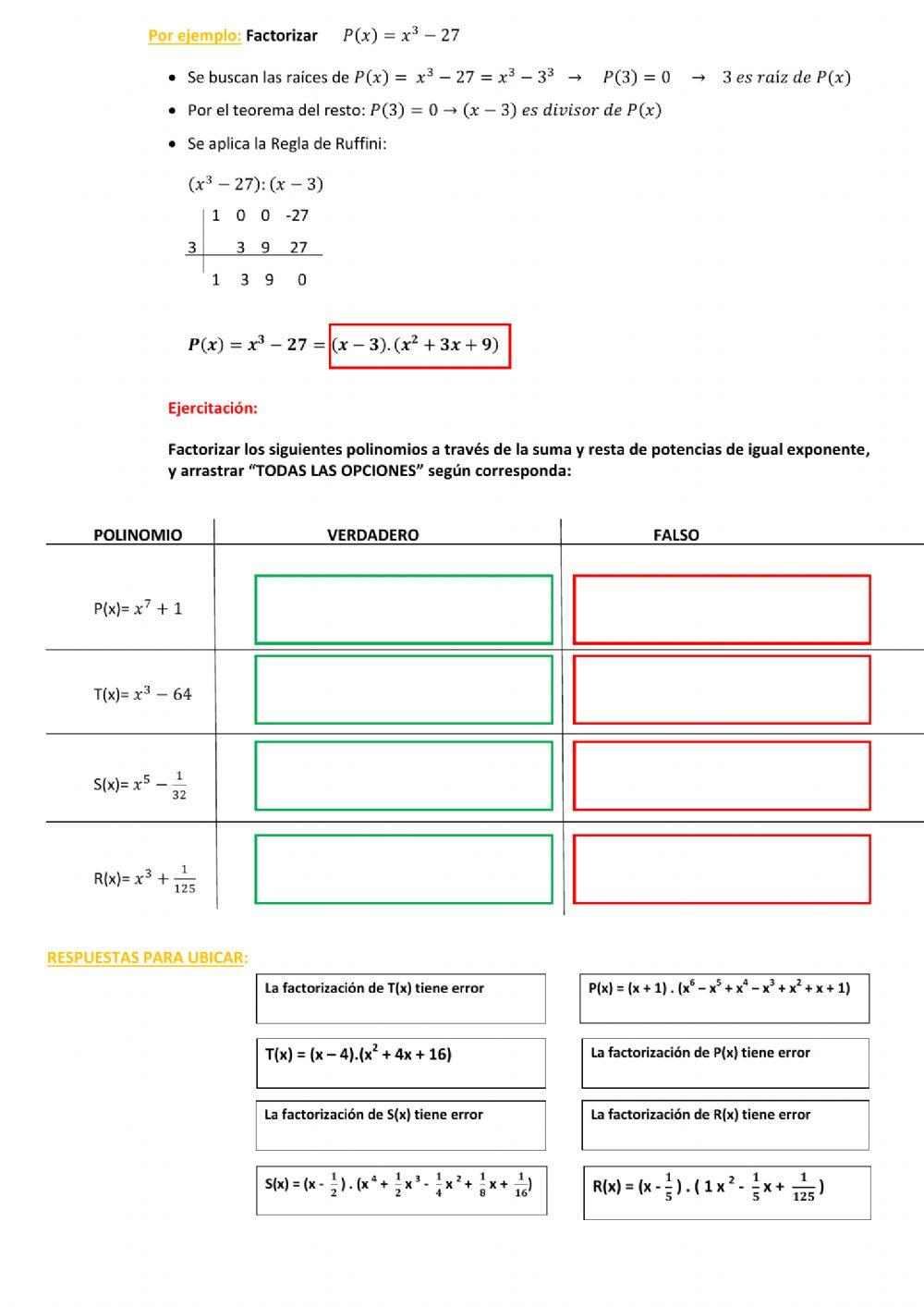 Polinomios: Factorización (PARTE C) 5° y 6° caso