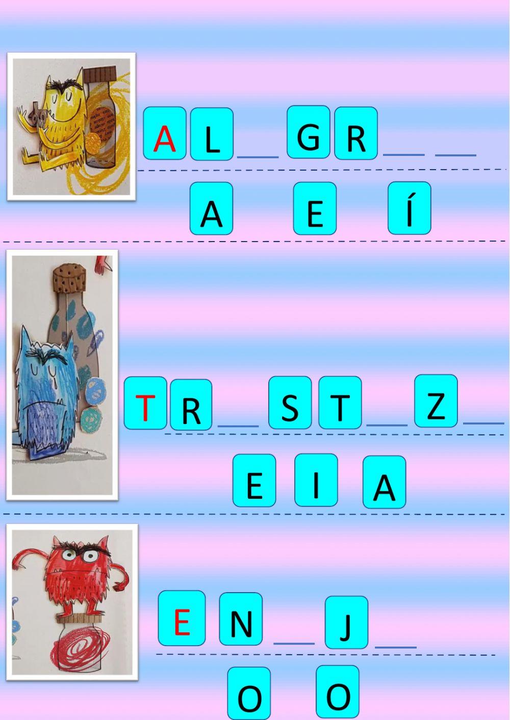 Mover las letras y armar las palabras