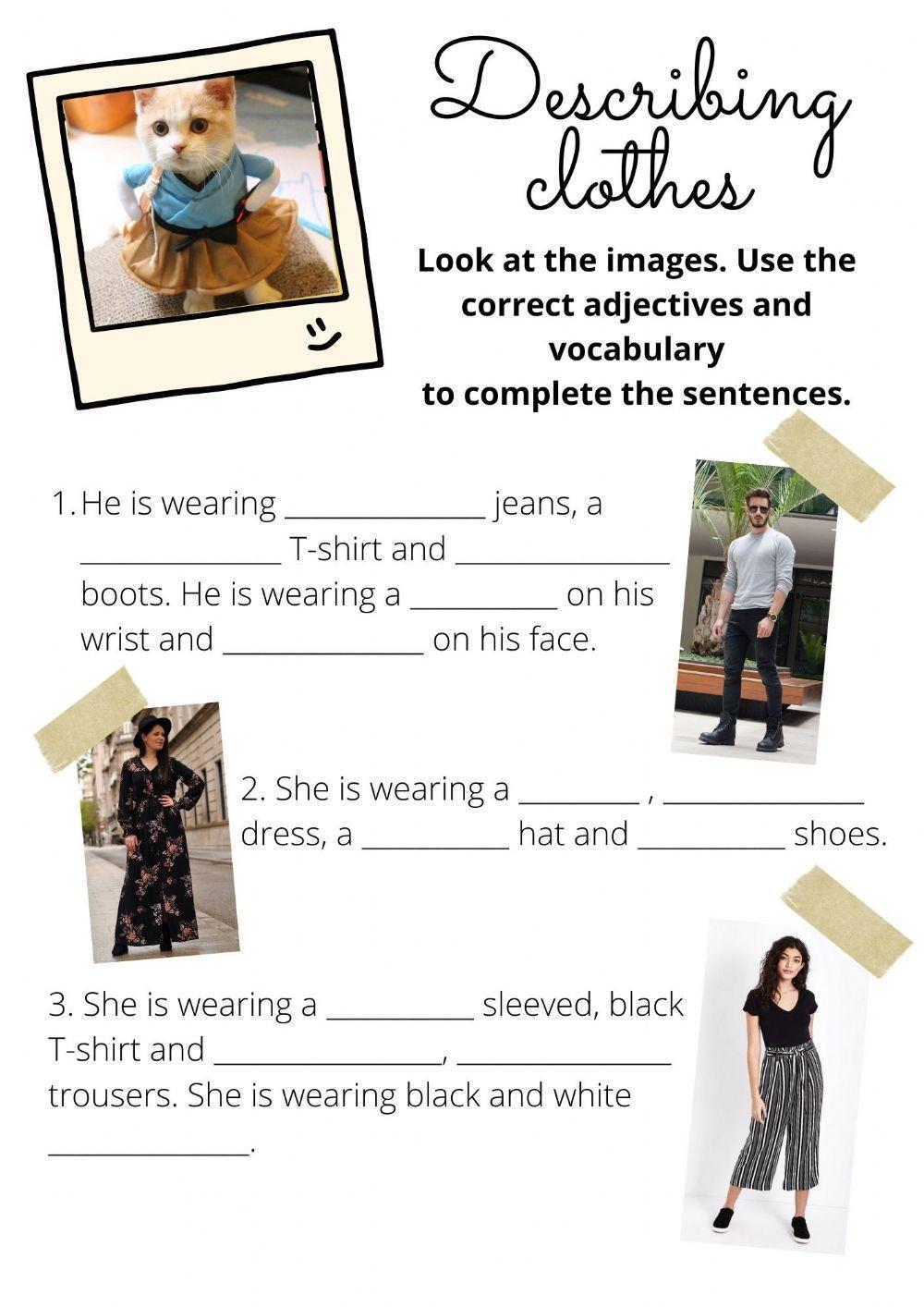 Clothes Describing people by English - ESL -French-German teachers ...