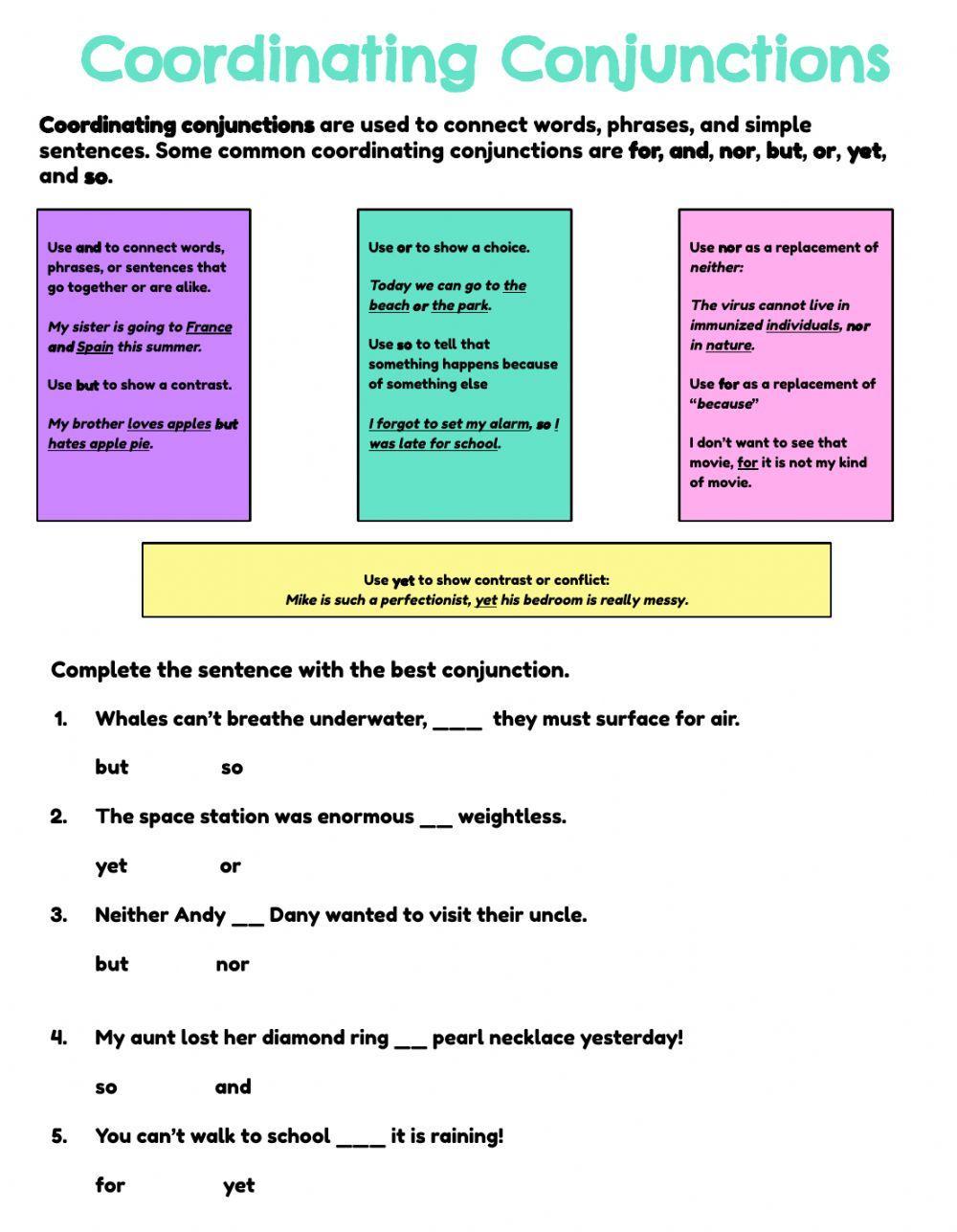 Coordinating Conjunctions- by Grammagical Time!
