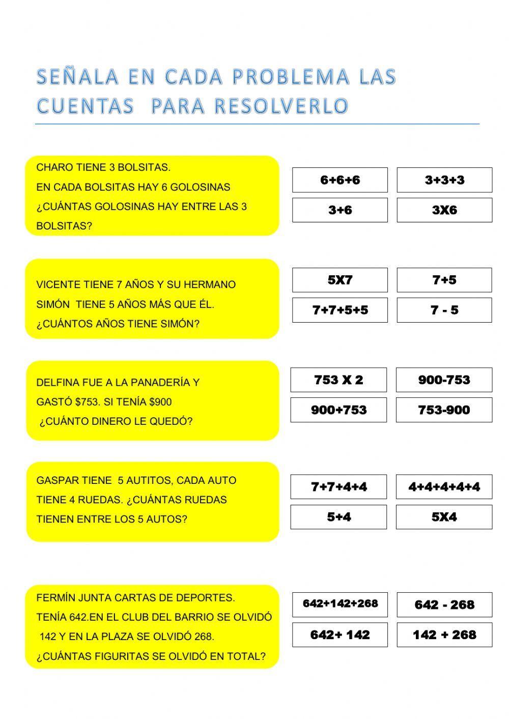 Situaciones problemáticas - 5 de noviembre