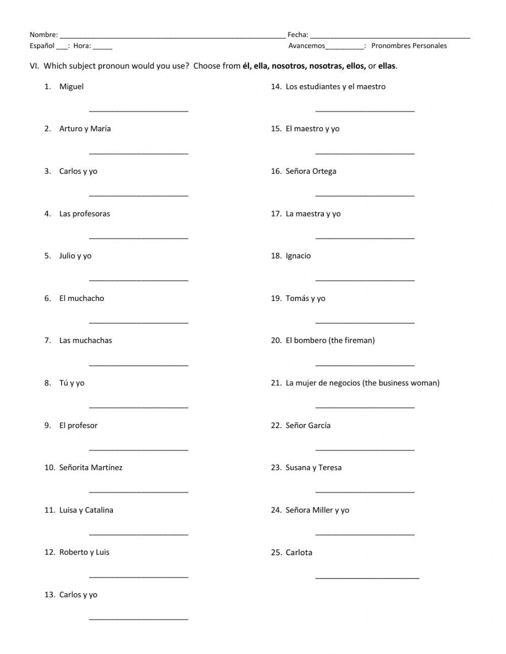 Pronombres Personales 04