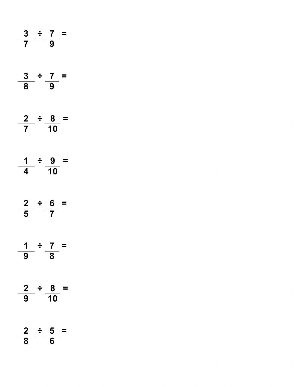 División de fracciones