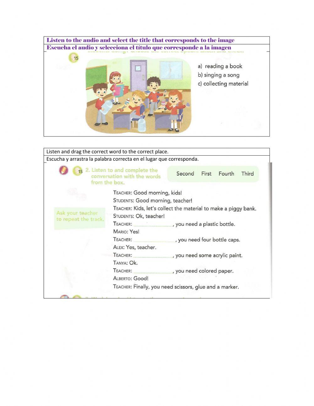 3º grado bloque 2 unit 1.2 actividad 2