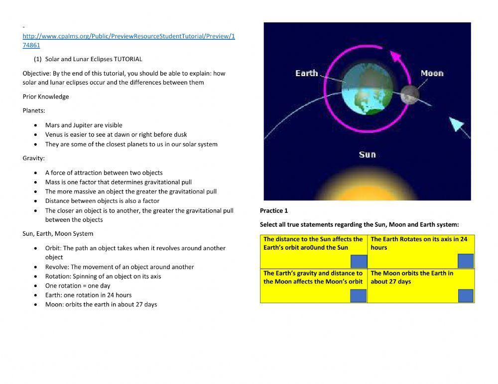Sun earth moon system SC.8.E.5.9
