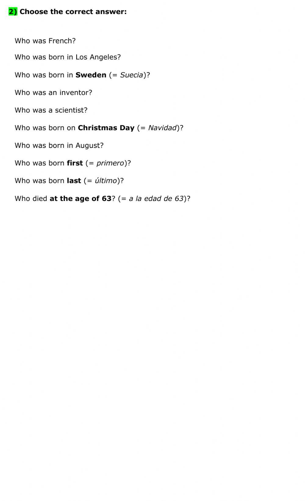 More Important People from the Past