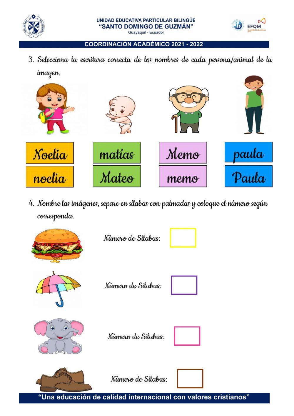 Prueba de ingreso SDG 3ero