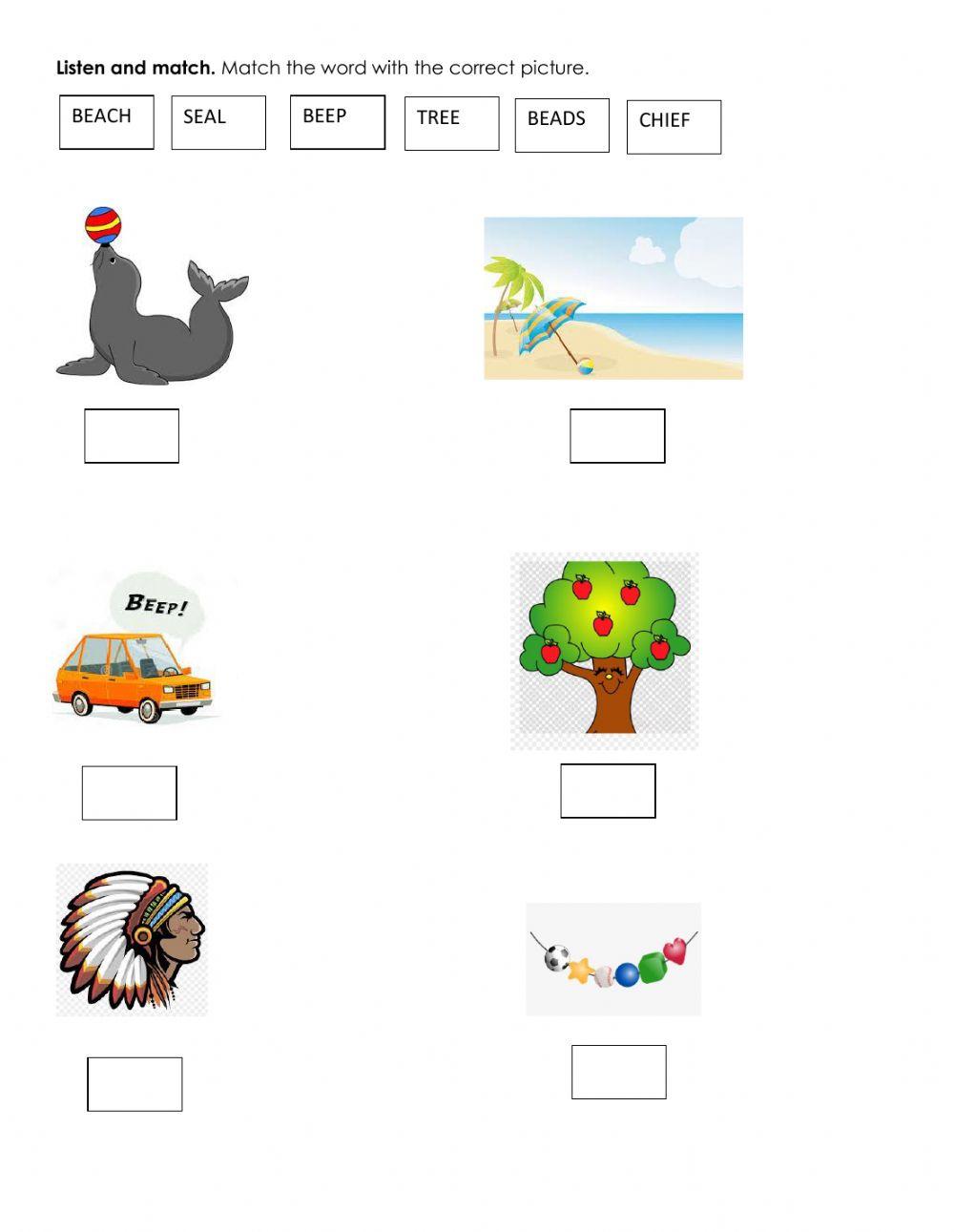 Words with ee, ea and ie