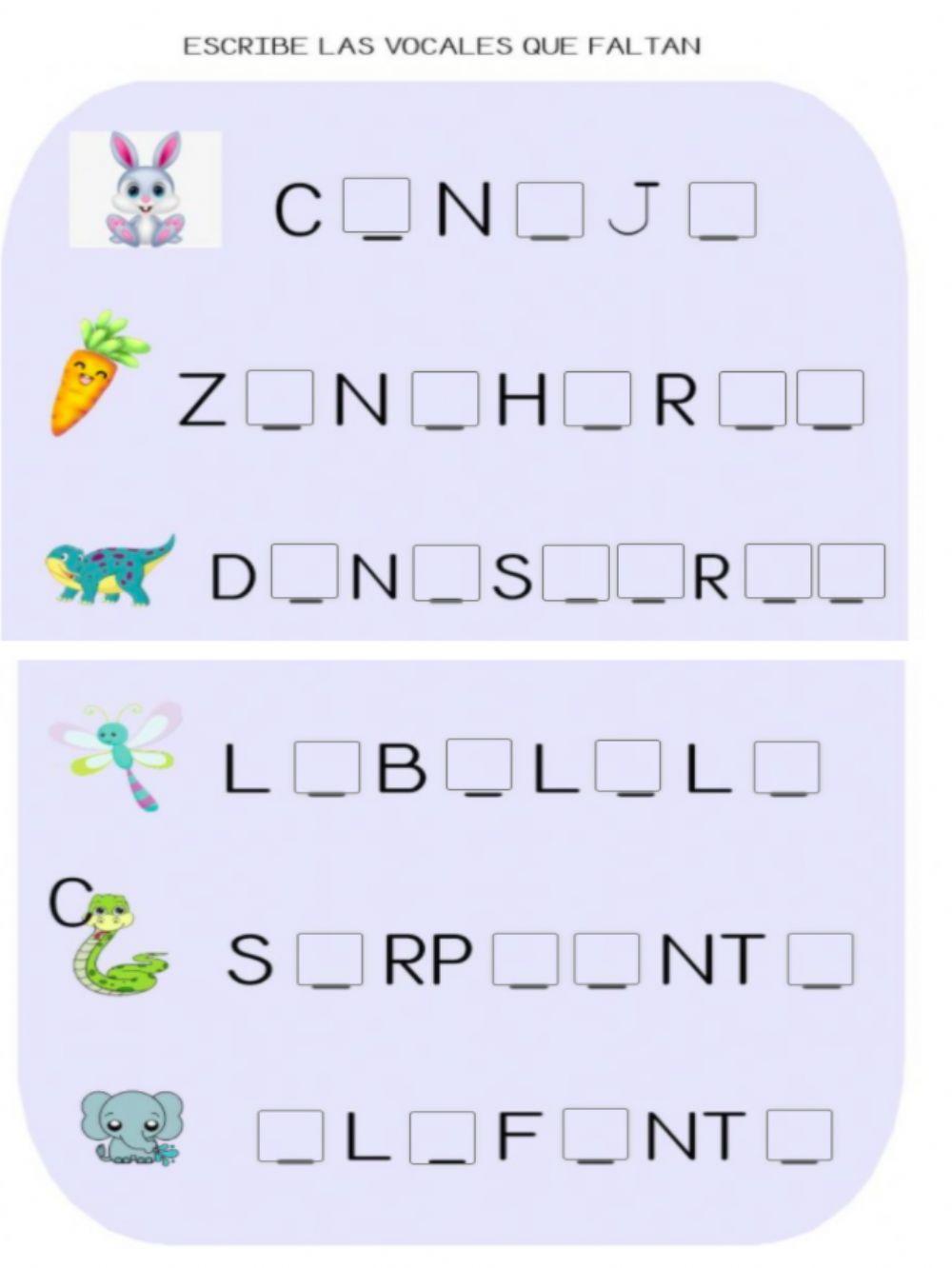 Vocabulario animales