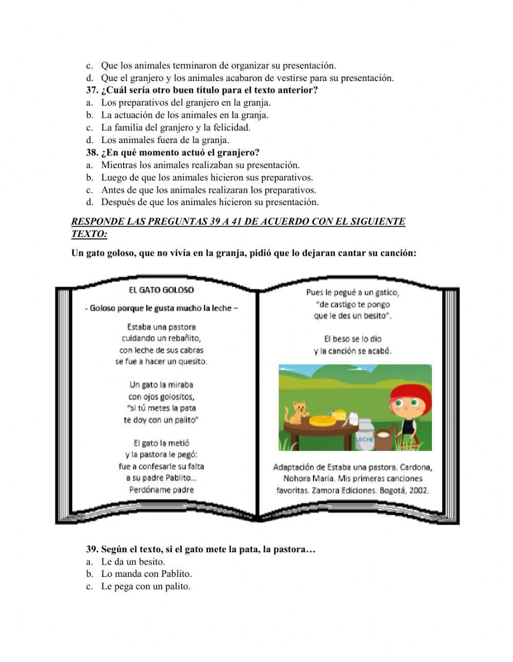 Prueba saber español parte 2