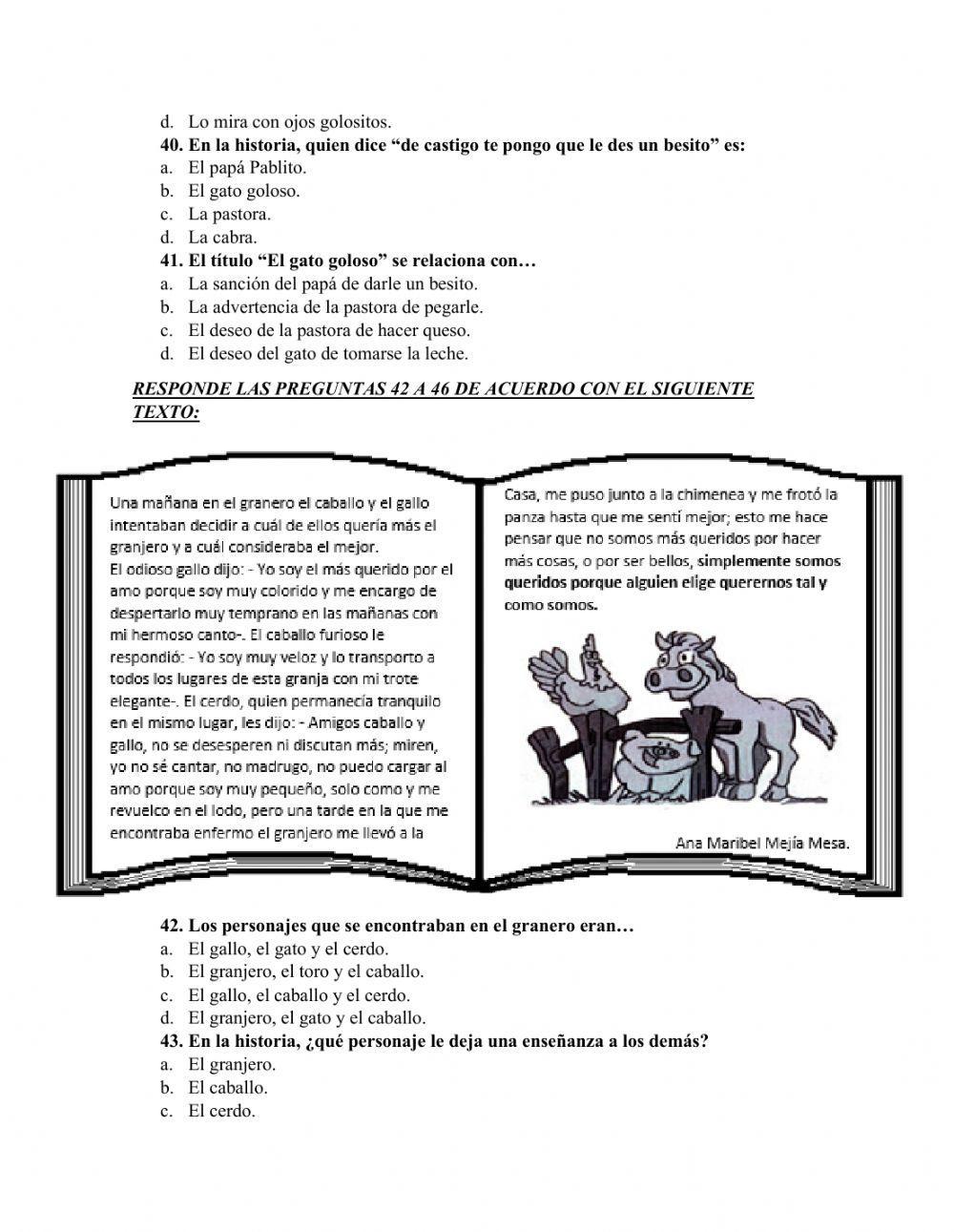 Prueba saber español parte 2