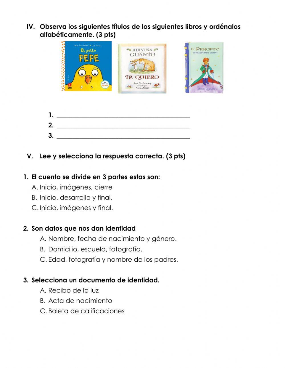 EXAMEN 1° TRIMESTRE ESPAÑOL