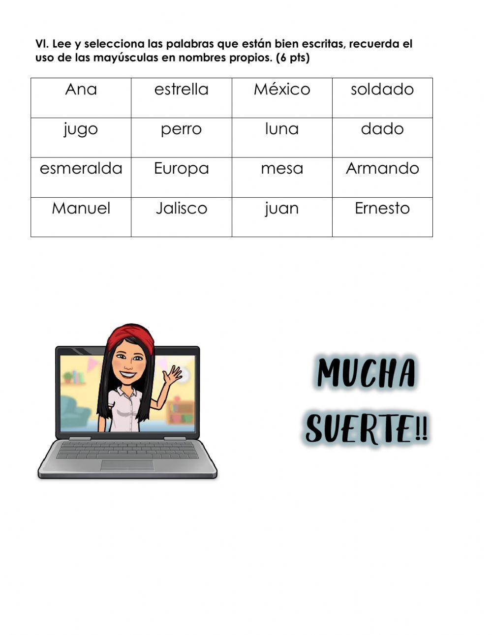 EXAMEN 1° TRIMESTRE ESPAÑOL