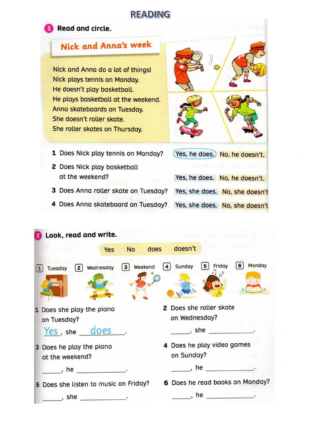 Reading Centre Activities