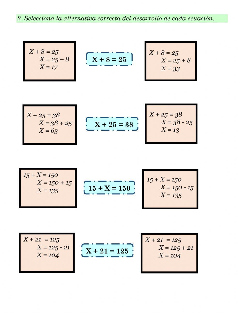 Evaluación ecuaciones
