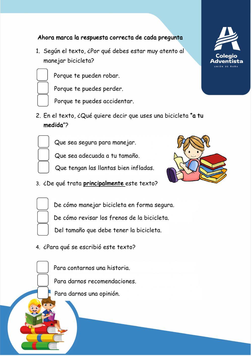 Lectura -andar en bicicleta-