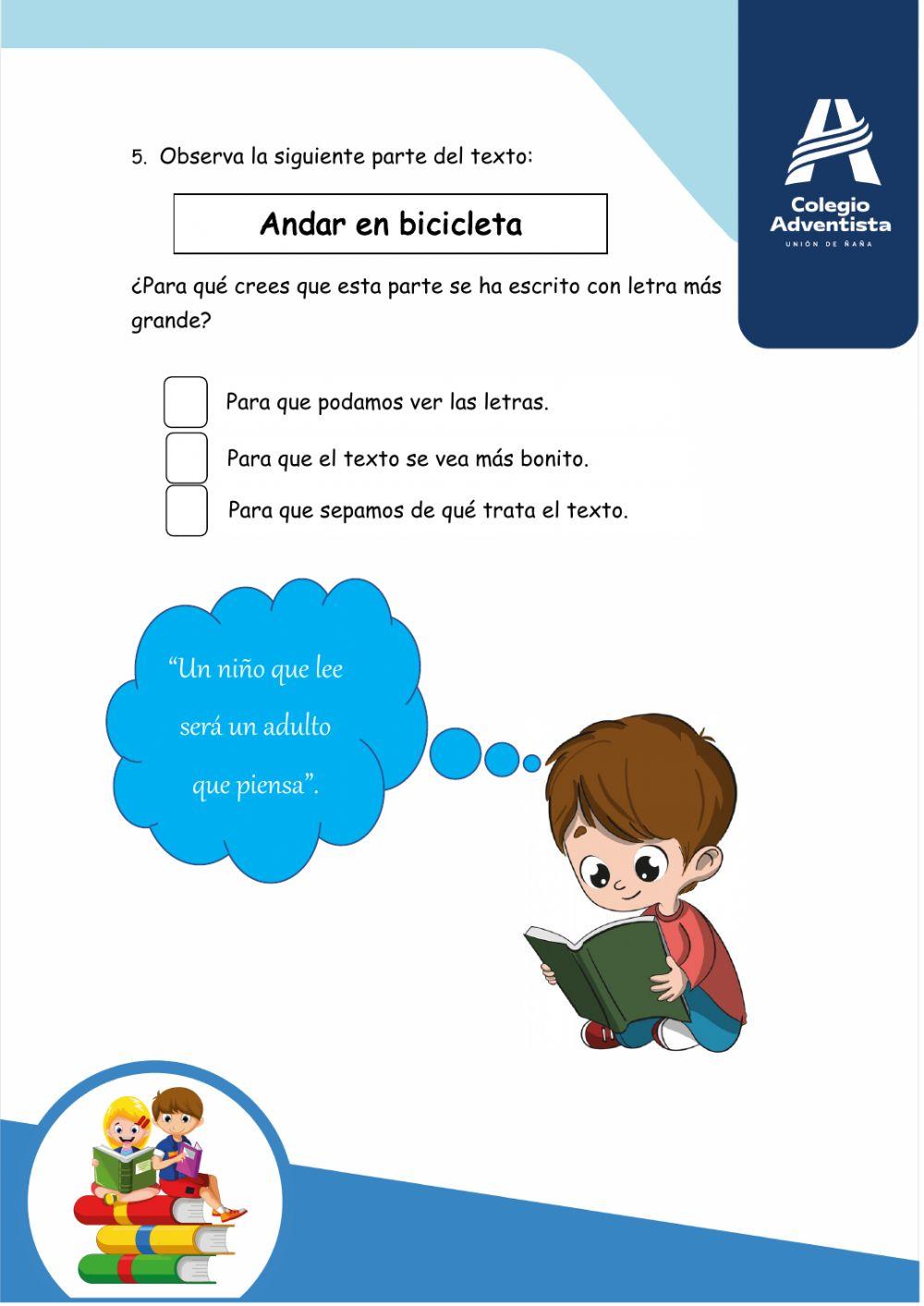 Lectura -andar en bicicleta-