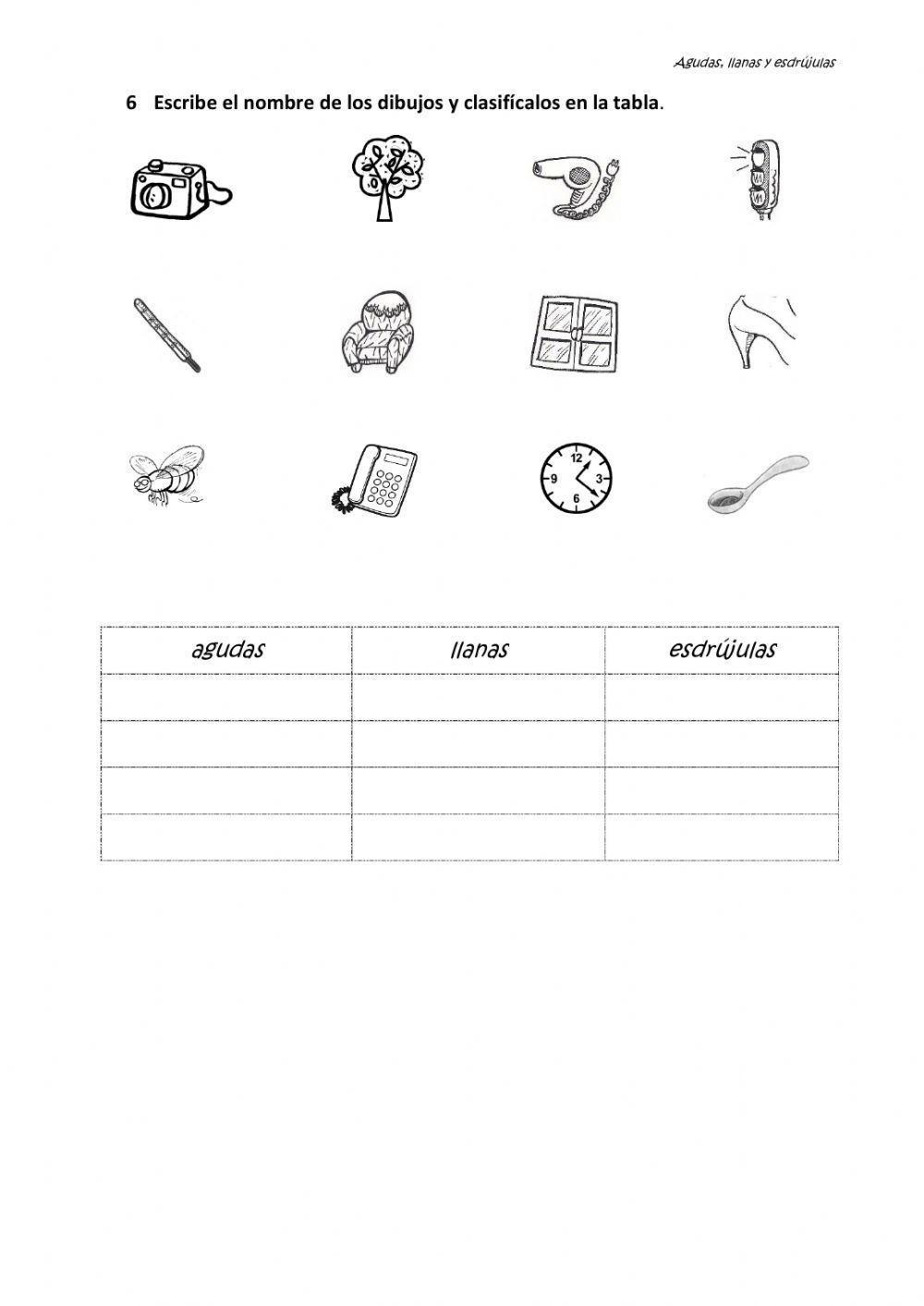 Agudas, llanas y esdrújulas