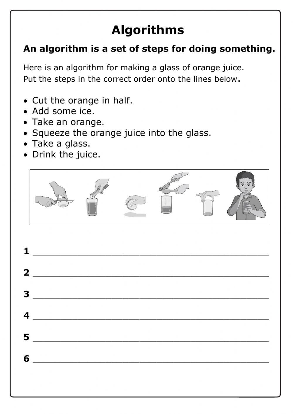 Algorithm online exercise for | Live Worksheets