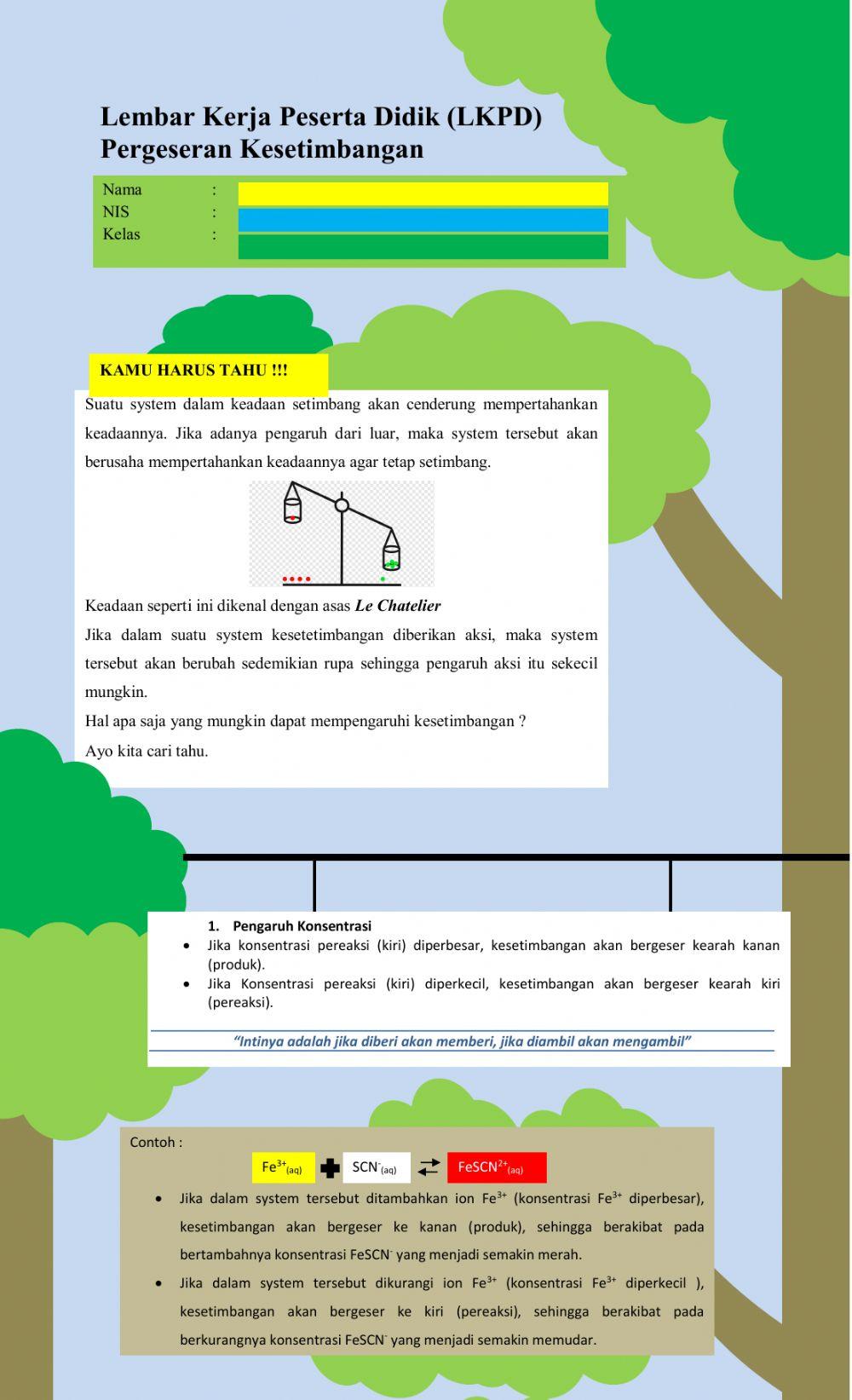 FaktorFaktor yang mempengaruhi pergeseran Kesetimbangan