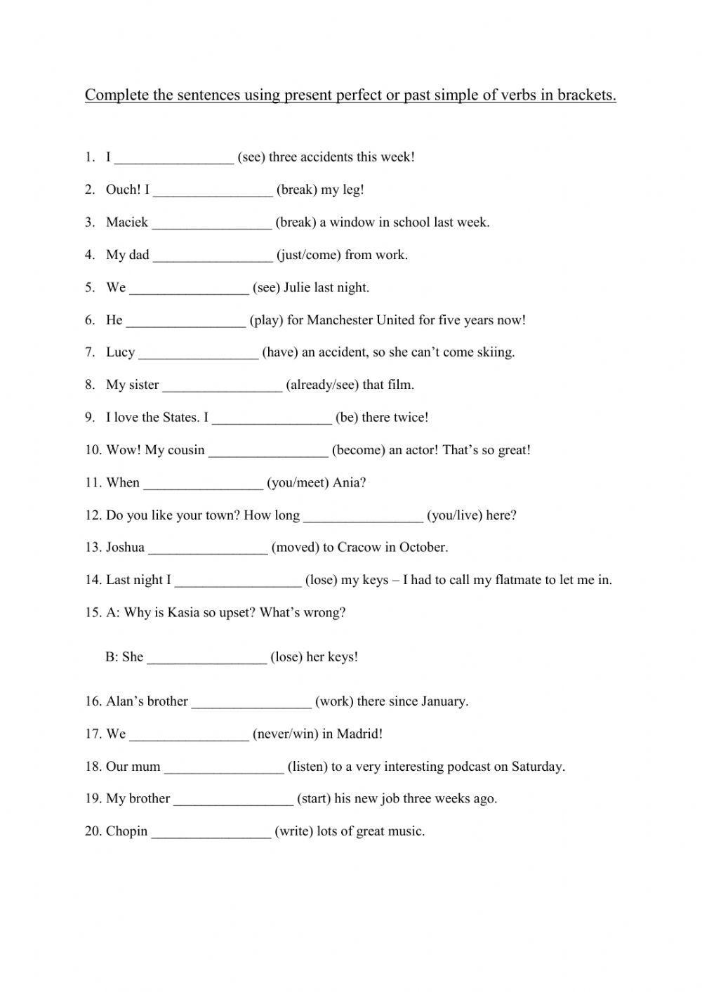 Past simple VS Present perfect