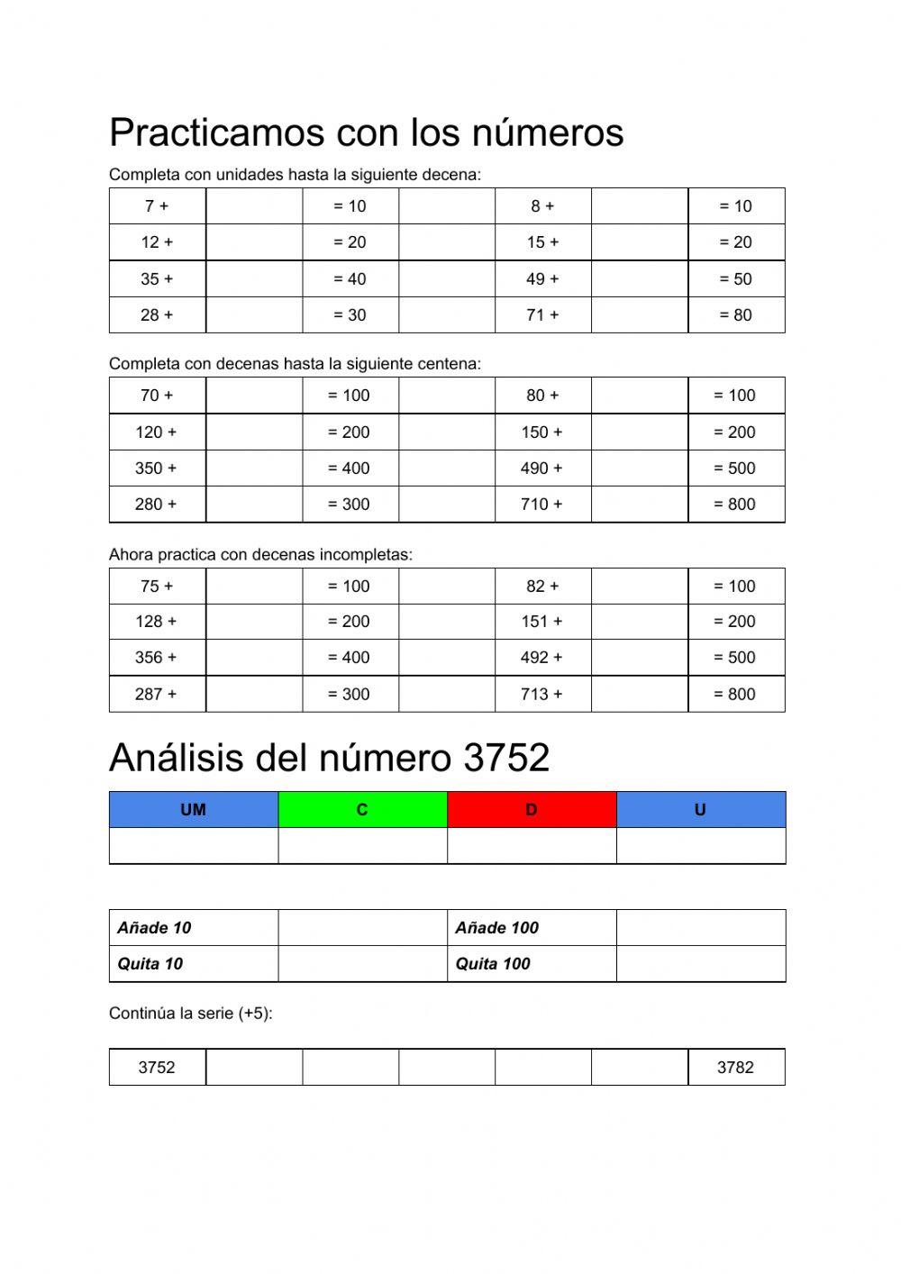 Practicamos con los números