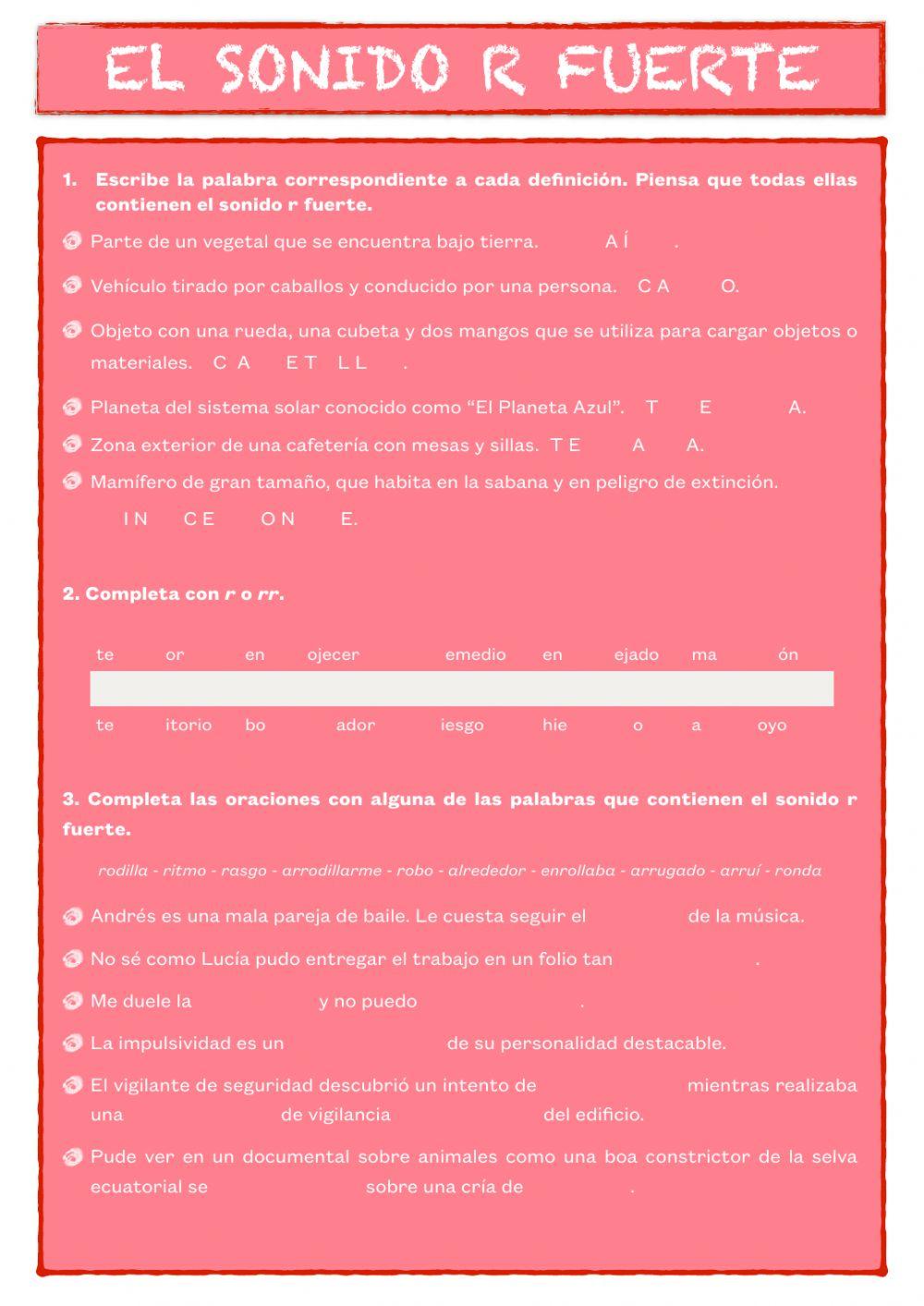 El sonido r fuerte