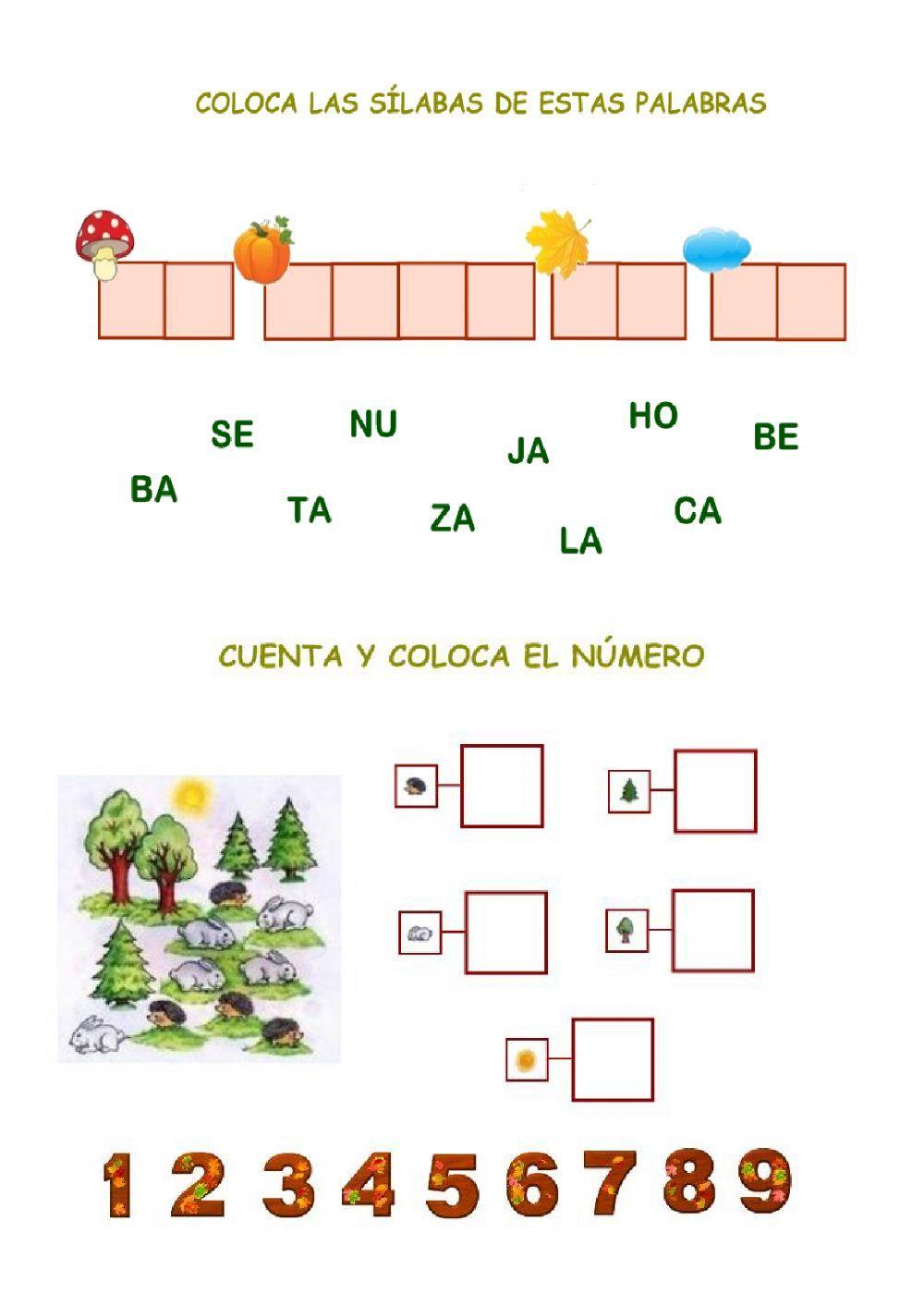 Fichas de otoño: mueve y arrastra