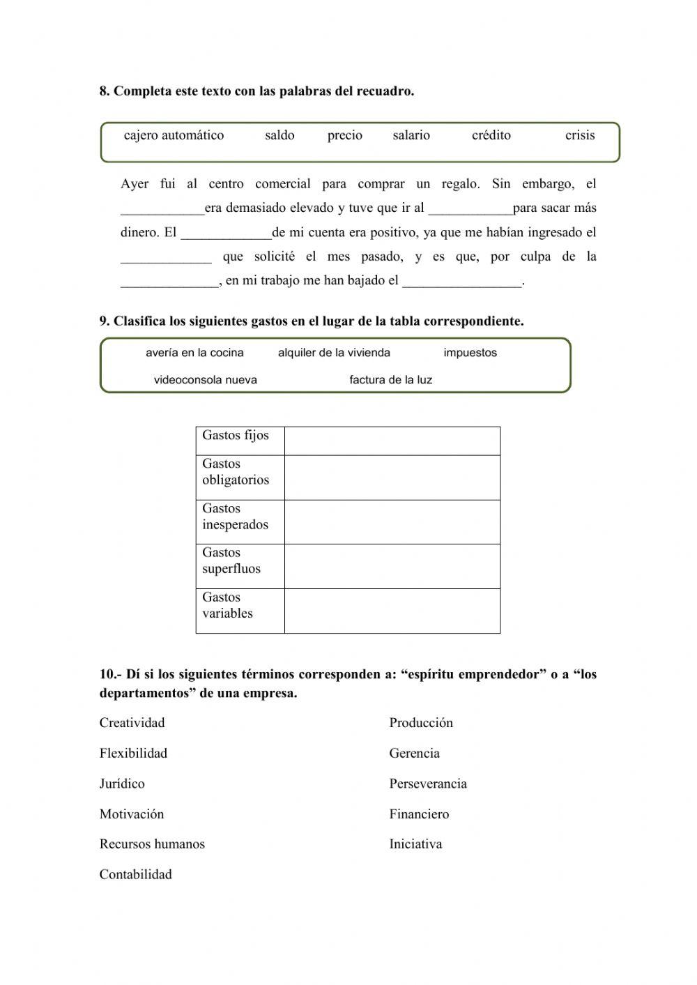 Los sectores productivos