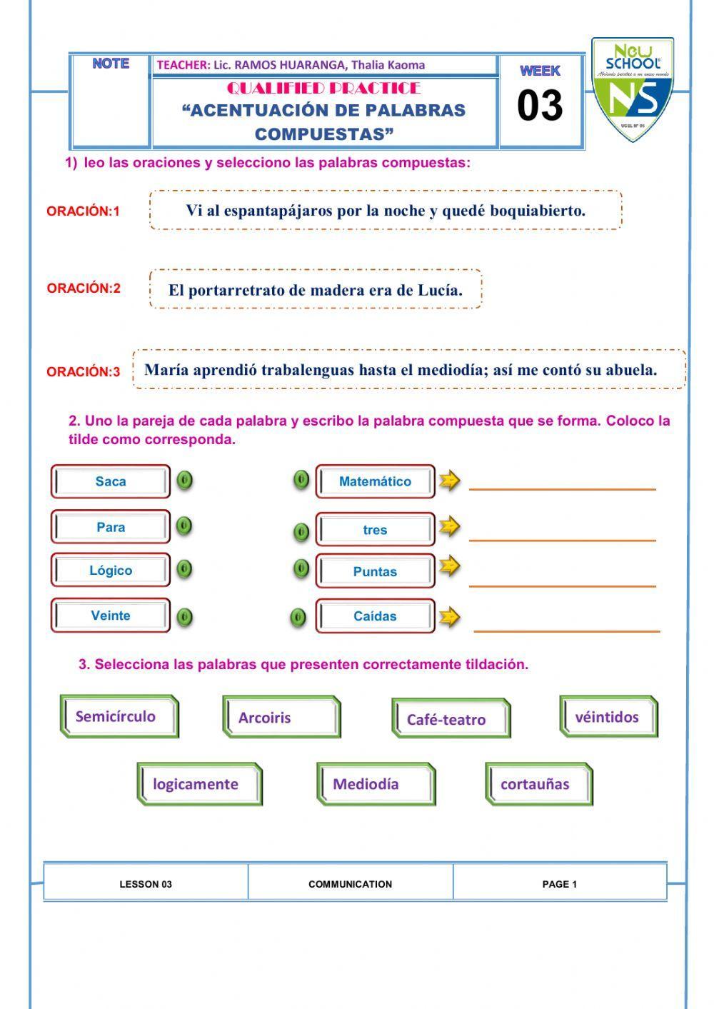 Tildación de palabras compuestas