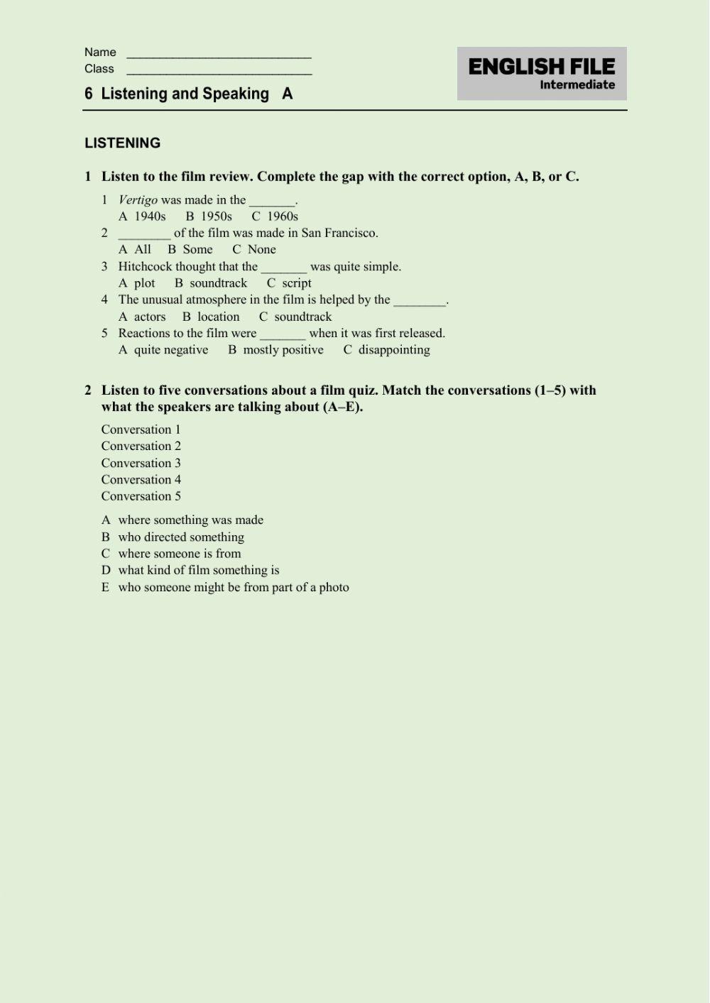 Level 6 - Unit 6 Test