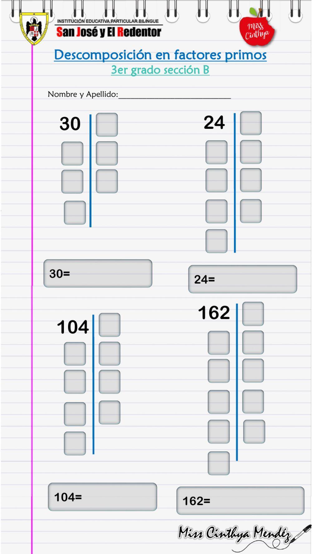 Descomposición en factores primos