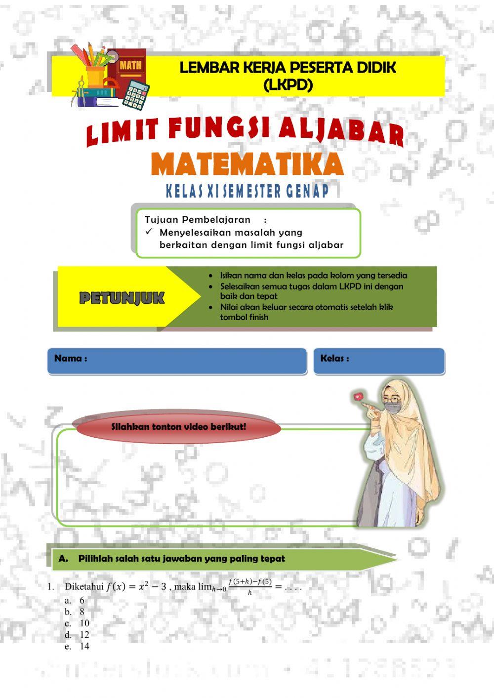 LKPD LIMIT FUNGSI ALJABAR