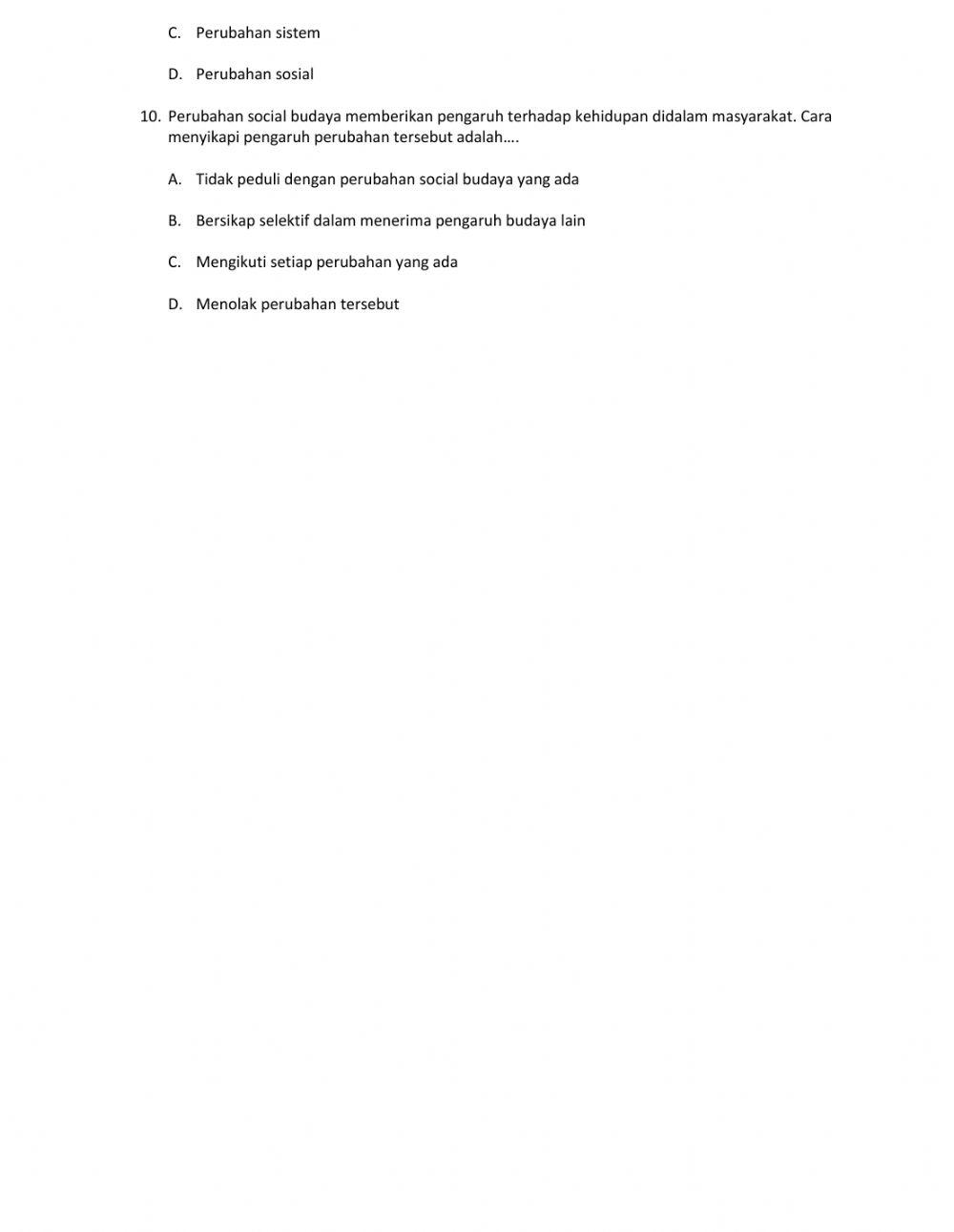 Perubahan sosial budaya